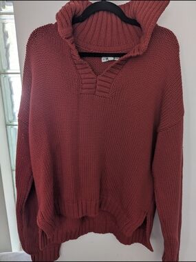Phipps Men's Red Knit Half-Zip Sweater
